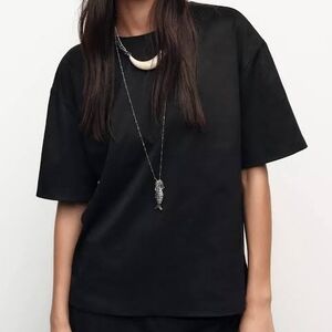 New Zara Faux Suede Tshirt Size L